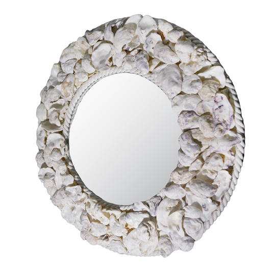 Large Round Oyster Seashell Mirror