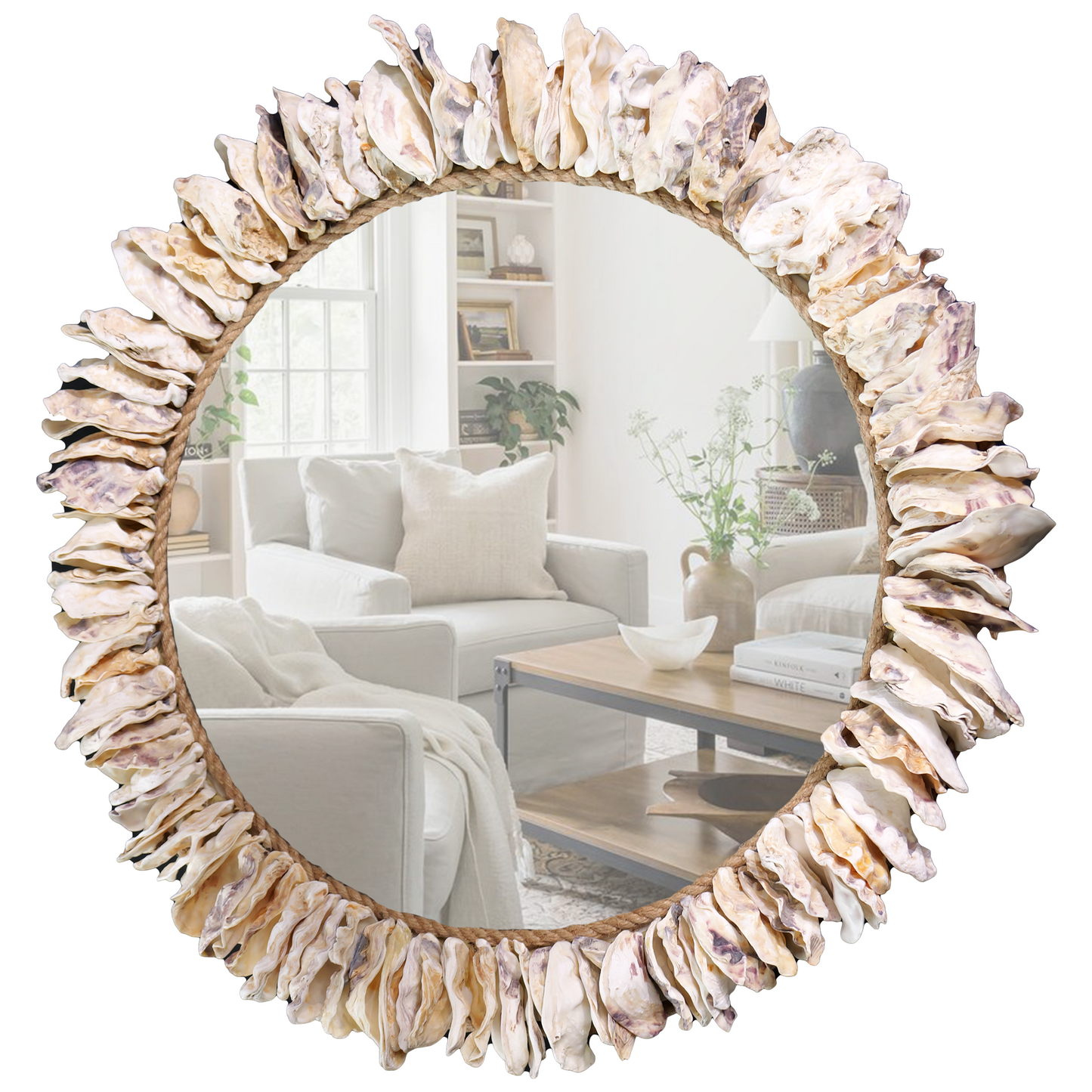 Sunburst Oyster Seashell Mirror