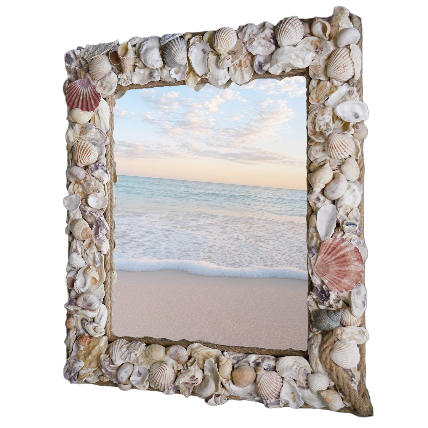 Large Rustic Seashell Mirror